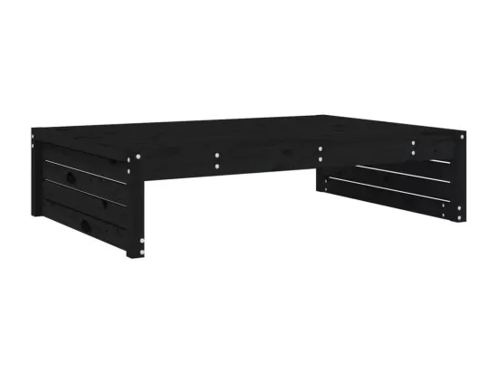 Repose-pied de jardin 120x80 cm noir bois de pin massif