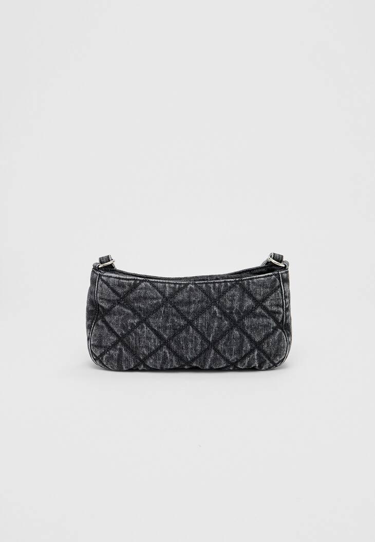 Bolsa de ombro em jeans acolchoado