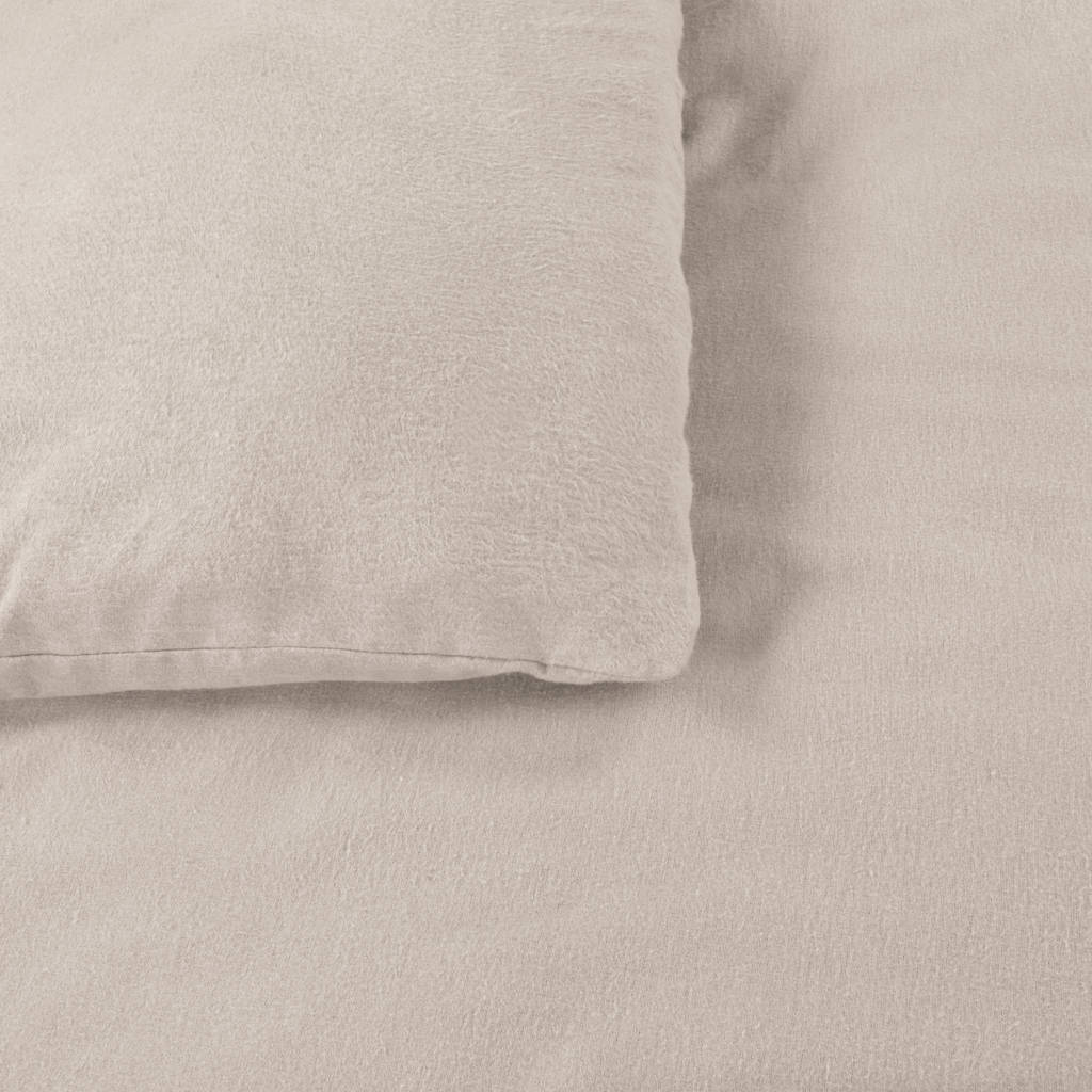 flanellen dekbedovertrek kinder beige (120x150 cm)