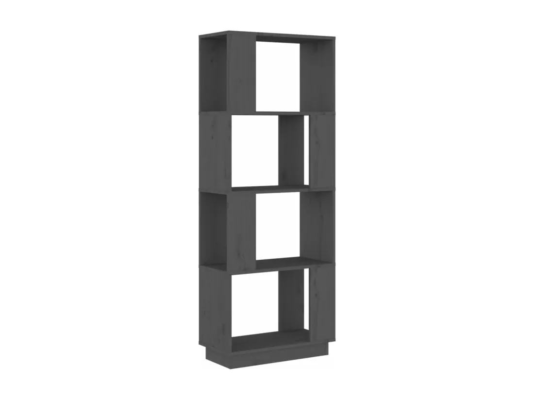 Bibliothèque/Séparateur de pièce Gris 51x25x132 cm Pin solide