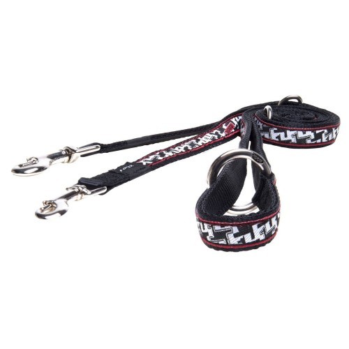 Guia dupla Hundodog em nylon para patinete, preta.