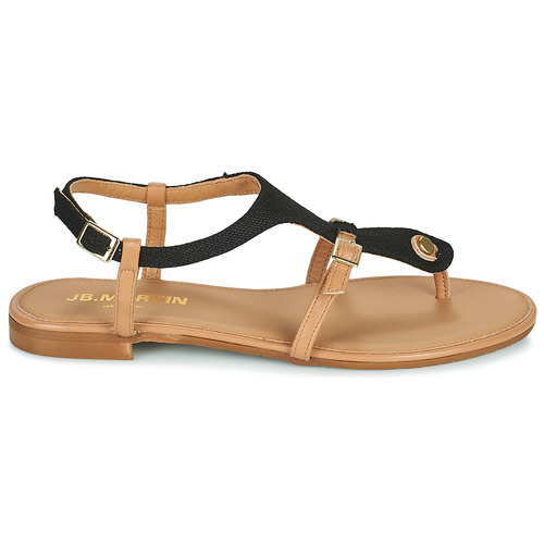 JB Martin - ALOHA - TOILE NOIR / CUIR CAMEL