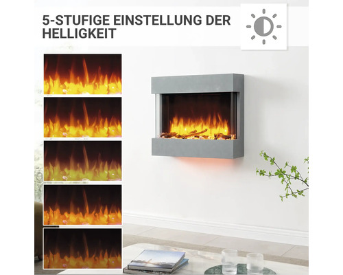 Elektrische haard Balderia Alva grijs 2000 watt