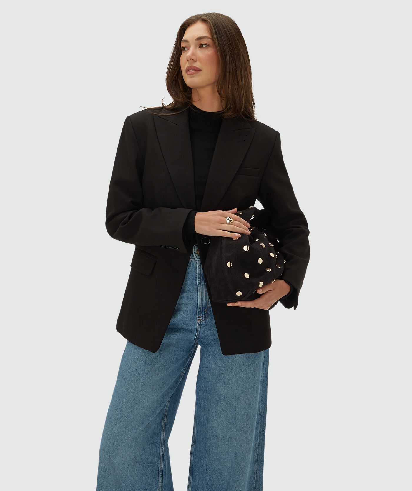 JV-BERYL getailleerde blazer - black