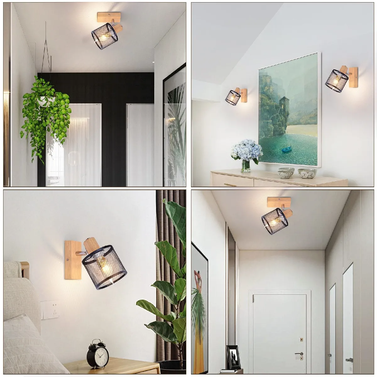 Autres Temps ZMH Chandelier - Noir/Bois