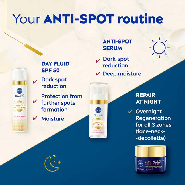 NIVEA CELLular Luminous630 Anti-Pigment Fluid Cream SPF50 40 ML