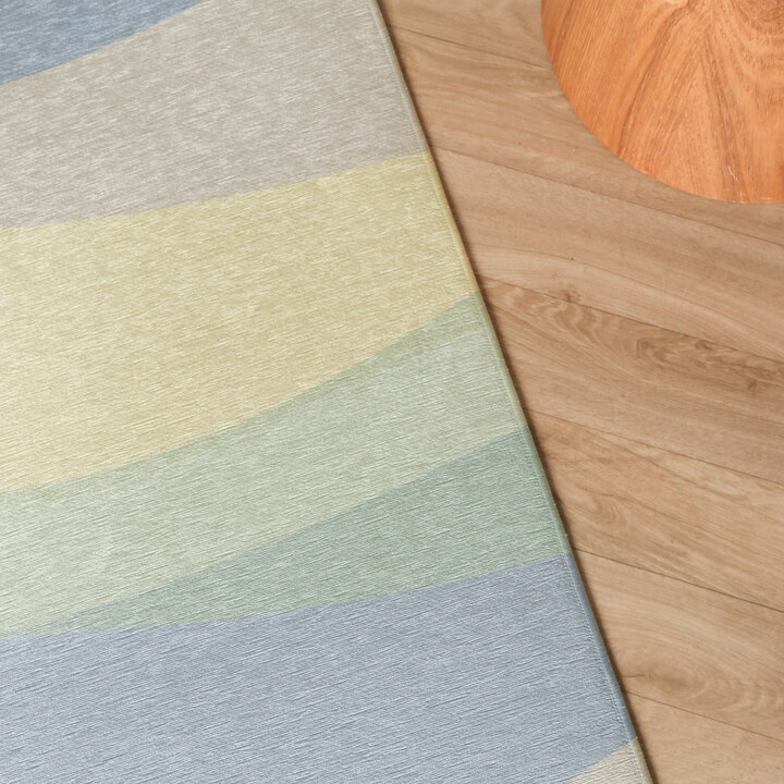 Geometrisch vloerkleed - Swing Waves Blauw/Groen