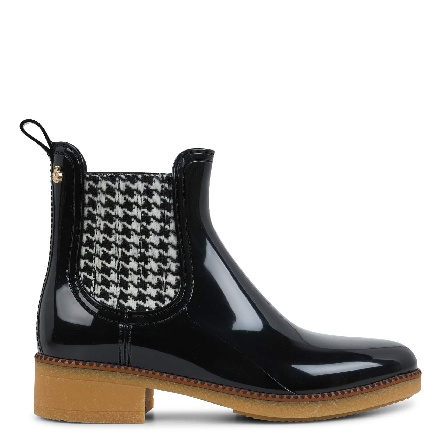 KENNA - Bottines Chelsea imprimées à talons| Noir