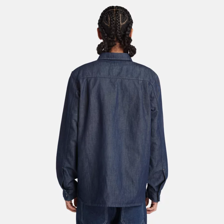 Chemise en denim de coton et de chanvre Windham pour homme en indigo