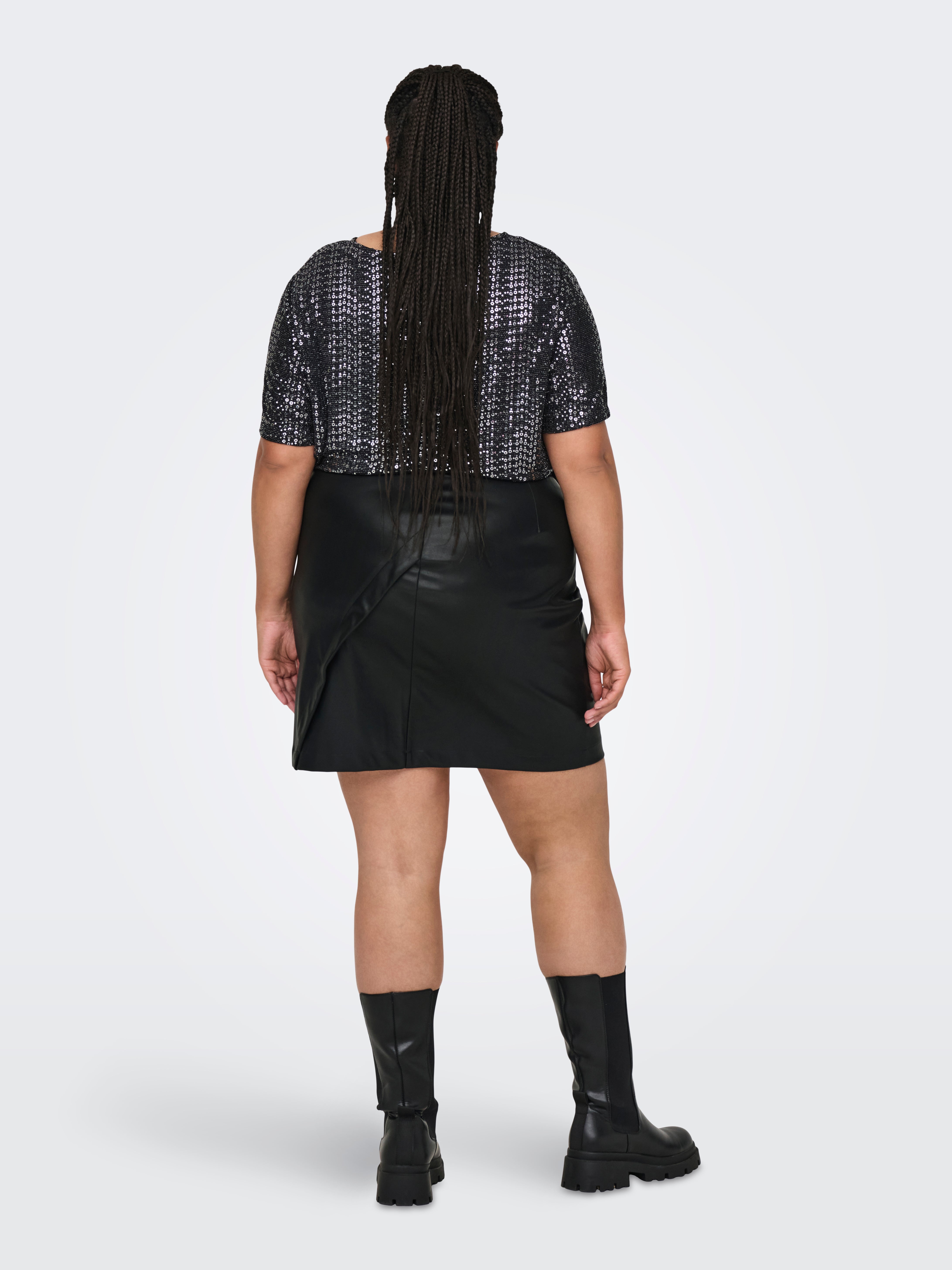 CARZETA Kunstlederrock Black