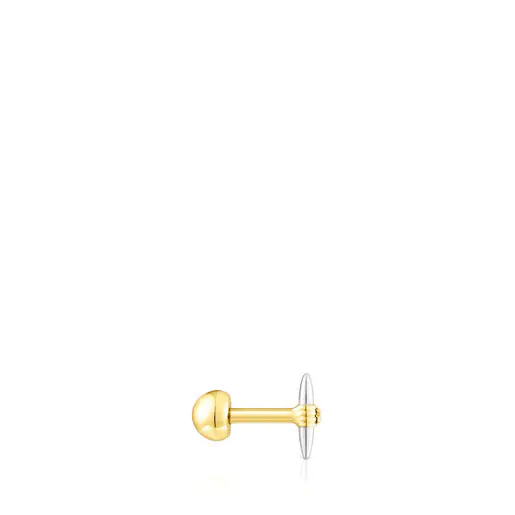 Isca de aço e piercing de aço banhado a ouro IP