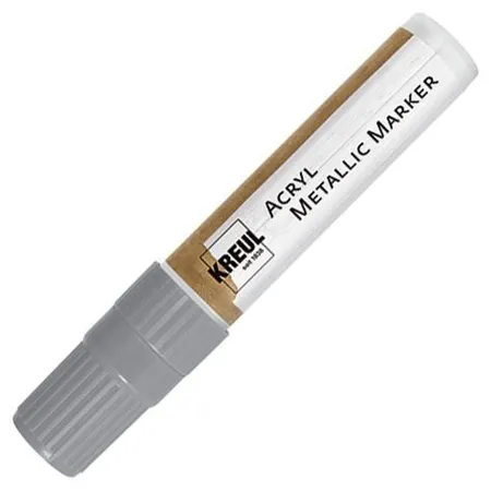 KREUL Acryl Metallic Marker XXL mit Keilspitze, 15 mm, silber