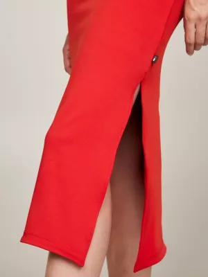 Vestido midi justo com várias alças