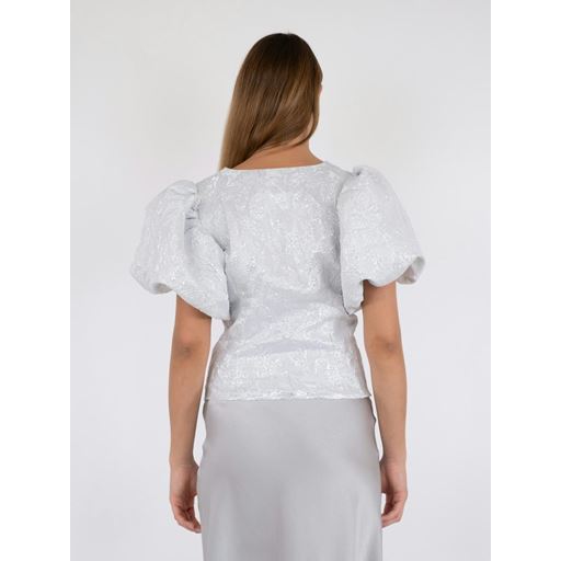 Neo Noir Camia Metallic Bluse, Silver, 40