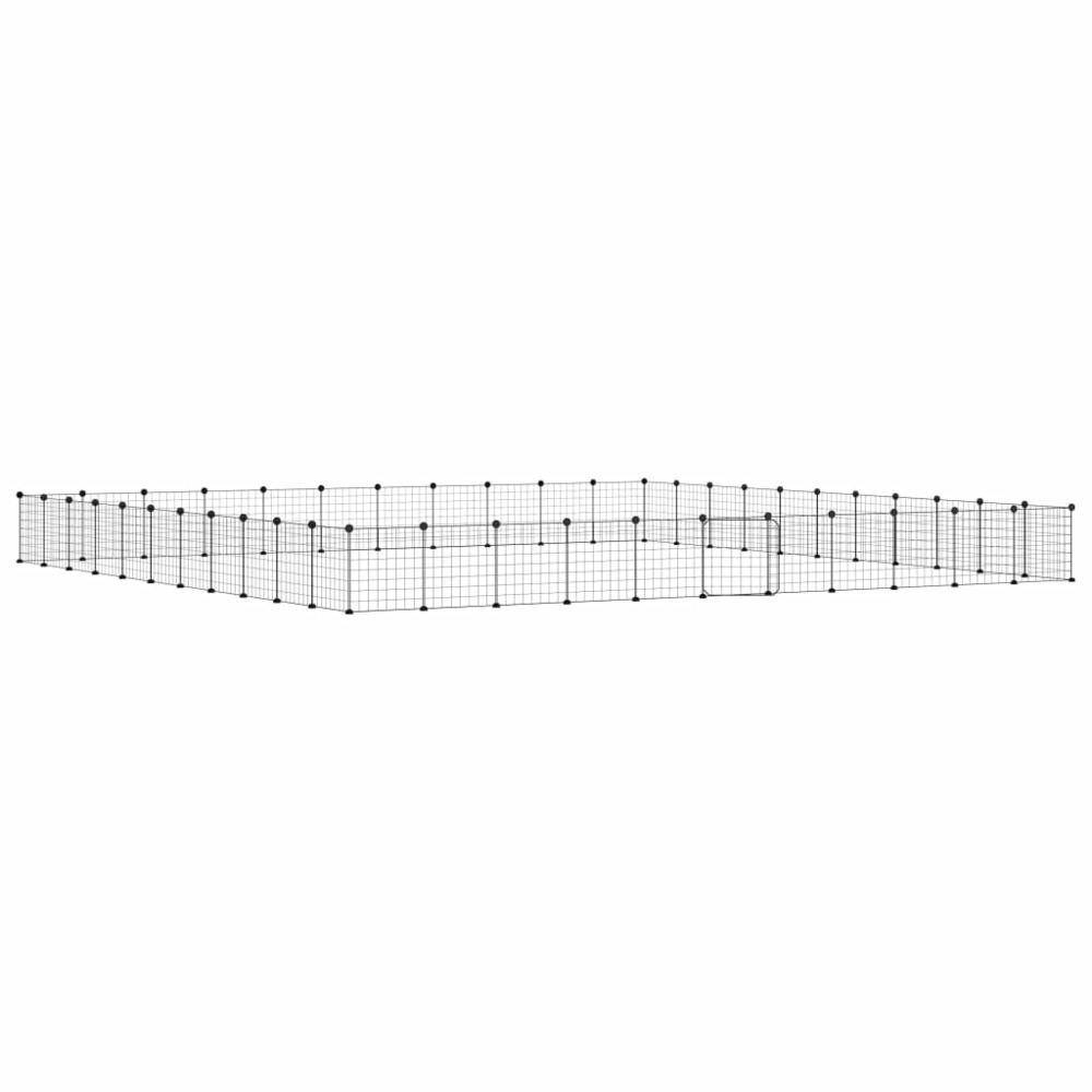 Cage animaux de compagnie à 44 panneaux et porte noir 35x35 cm