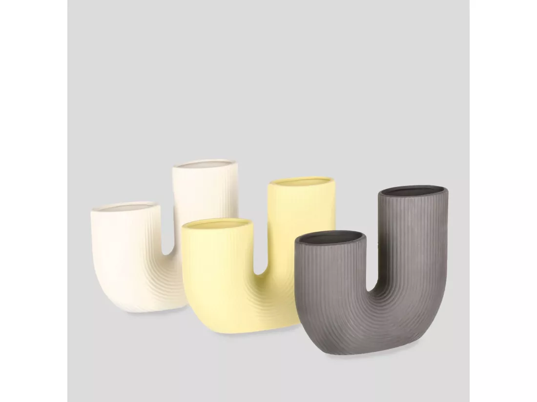 Vase Trilo jaune moyen 16 x 5.5 x 18