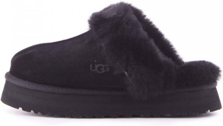 Ugg Slippers & Mules Plush Lined Black Slip-On Sandals With Thick Sole in zwart