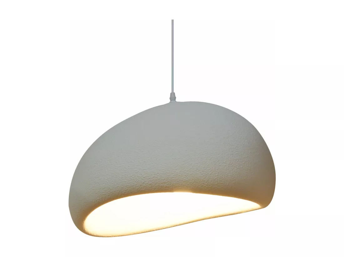 Lustre polyester suspension géométrique scandinave 60x35cm