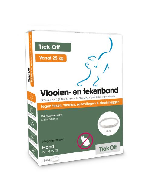 Tick Off Vlooien- En Tekenband Vanaf 25 Kg - Anti tekenmiddel - 75 cm > 25 Kg