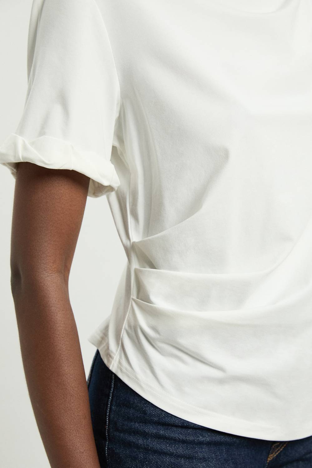 KarenMillen T-shirt En Jersey De Coton Avec Détail Froncé