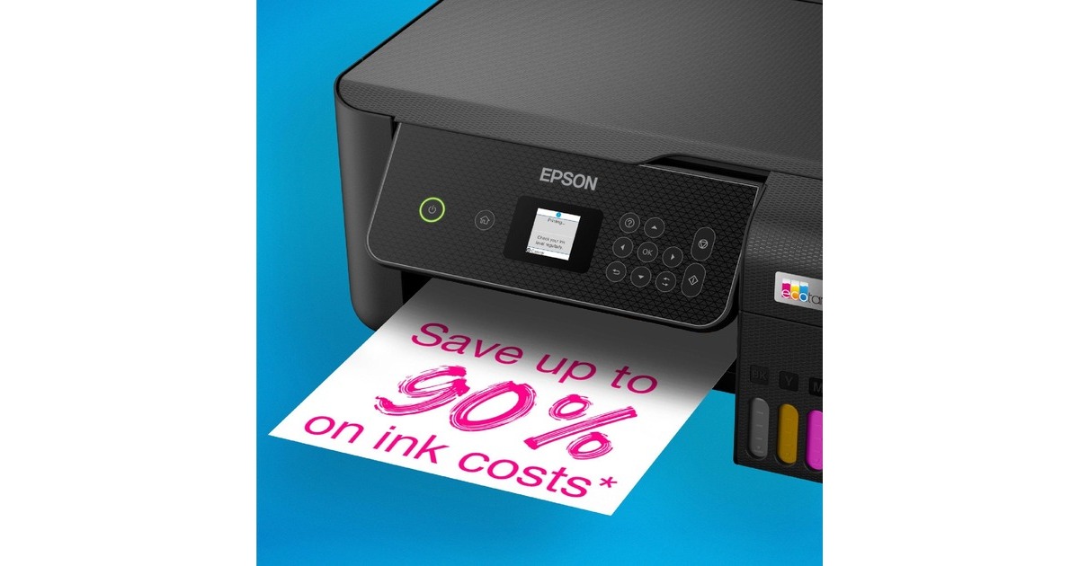EpsonEcoTank ET-2875 A4 multifunctionele Wi-Fi-printer met inkttank all-in-one inkjetprinter  (Zwart, Scannen, Kopiëren, Wi-Fi, inclusief tot 3 jaar inkt)