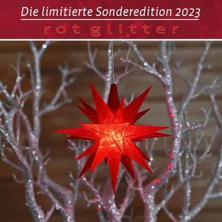 Herrnhuter Sterne A1e rot glitter - Sonderedition 2023