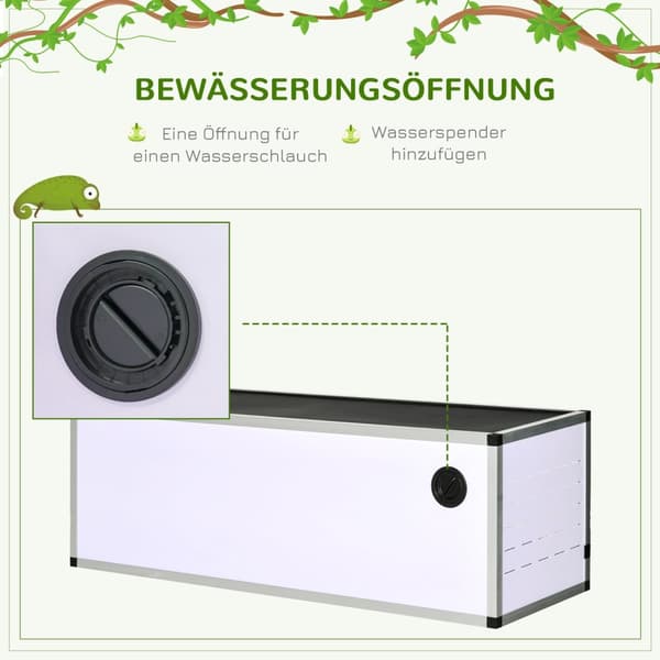 Terrarium Reptil-Oppdrettsboks For Reptiler Amfibier Arachnider Laget Av Aluminium Hvit + Sølv + Svart 120 X 40 X 40 Cm