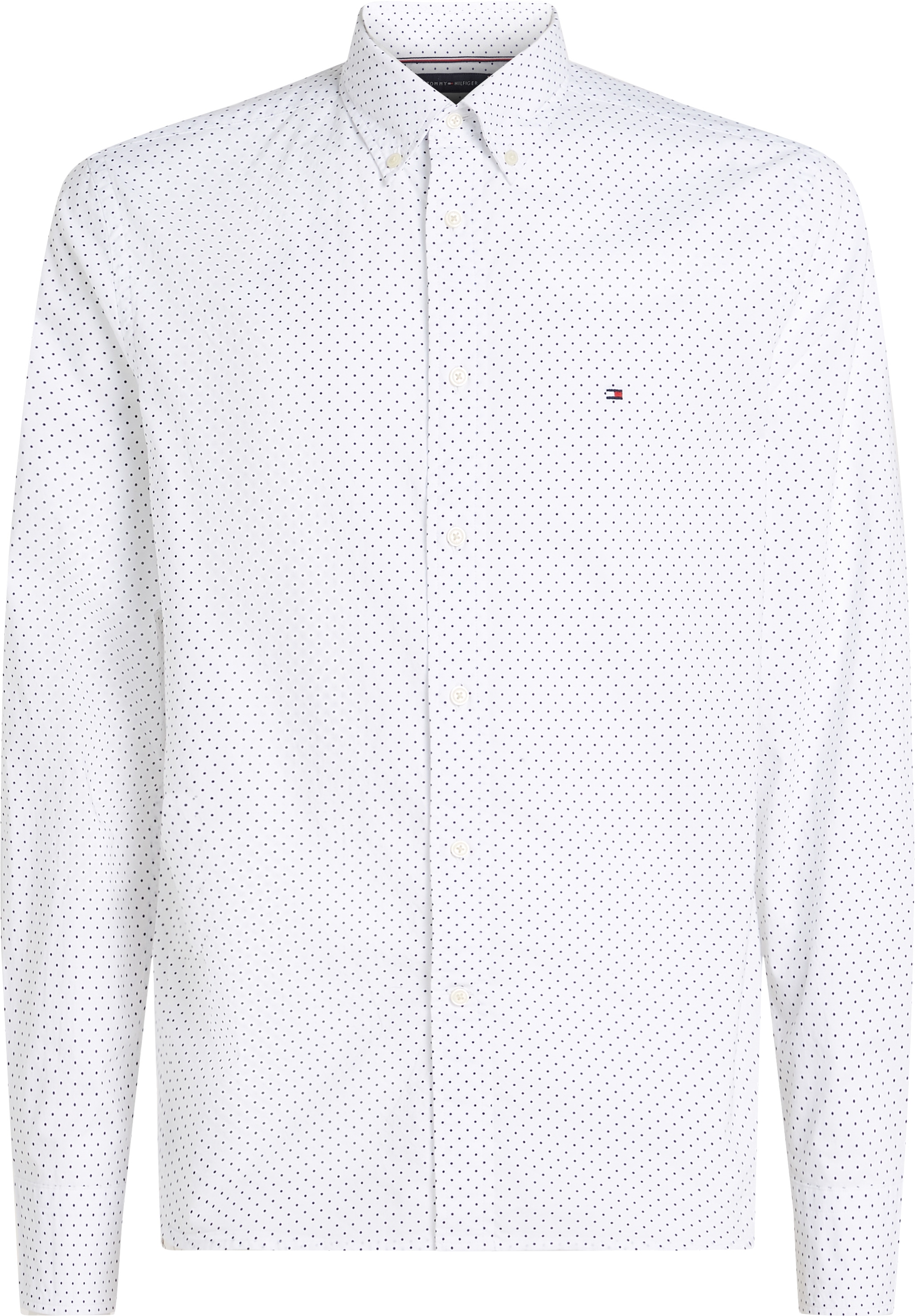 Tommy Hilfiger Big & Tall Langarmhemd »BT-FLEX POPLIN POLKA DOT S-B«, in Grossen Grössen, Logostickerei
