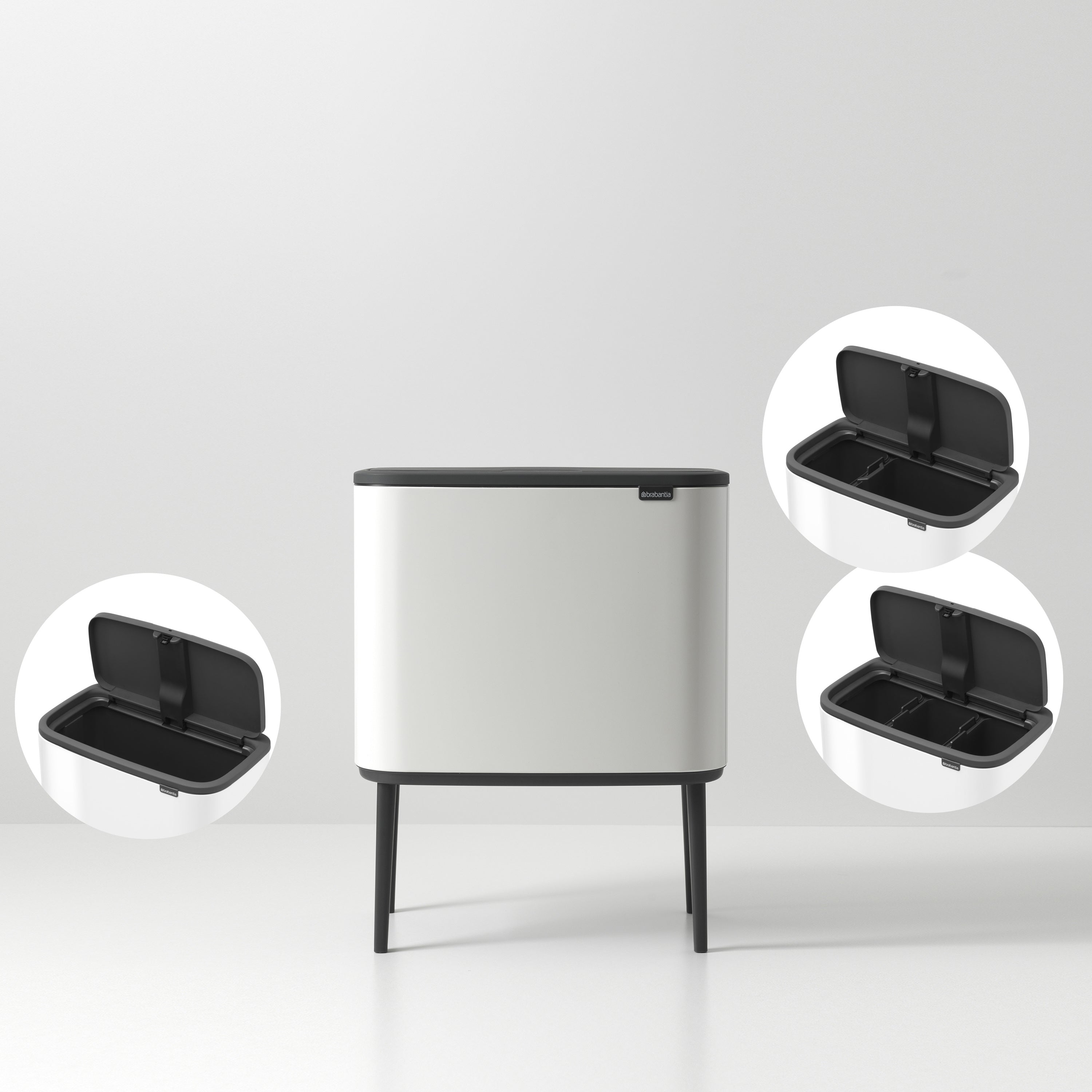 Brabantia Bo Touch Bin Afvalemmer 3 x 11 L  - Wit