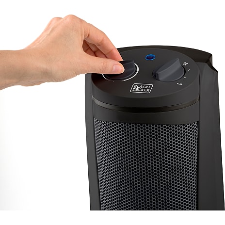 Black+Decker keramisk varmeblæser tårn 2000 W - sort