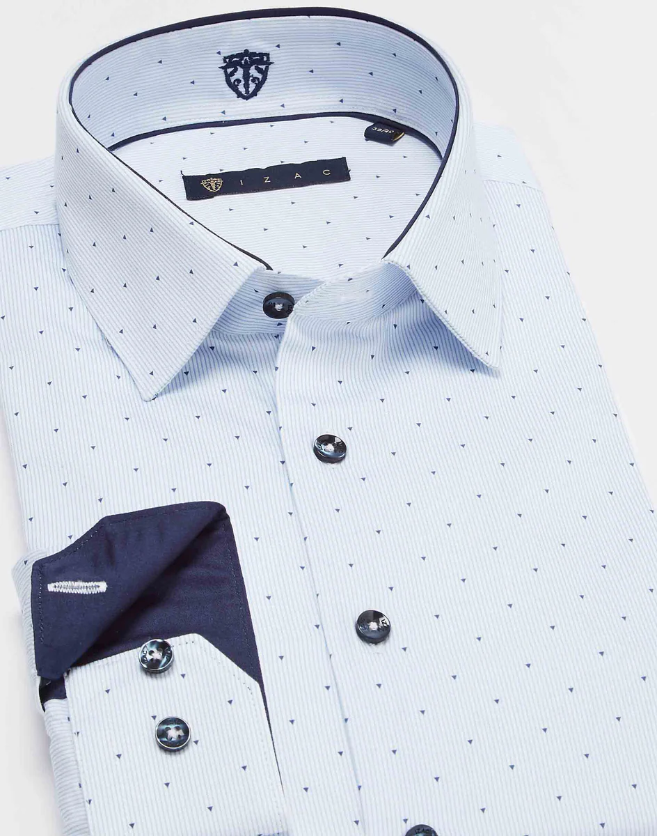 Chemise fine rayure ciel
