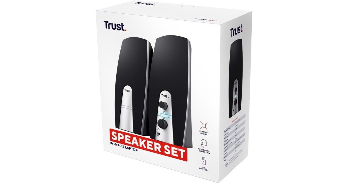 Trust2.0 Speaker Set pc-luidspreker  (Zwart/zilver)