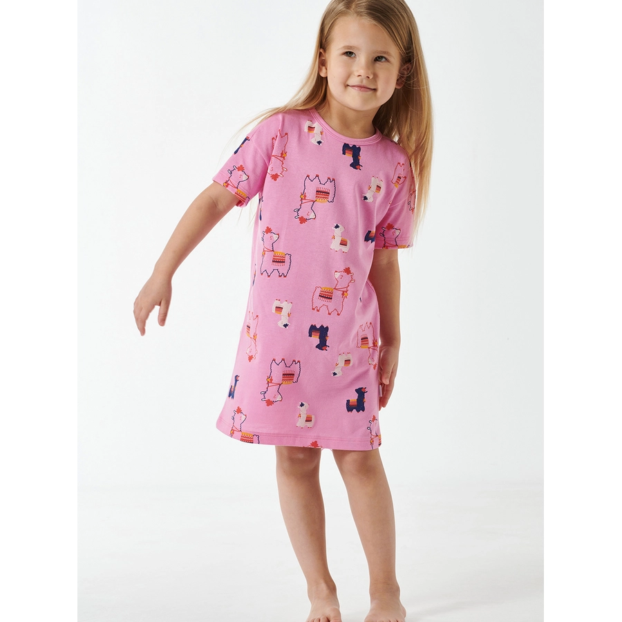 Schiesser Nachthemd Girls World Organic Cotton rosa