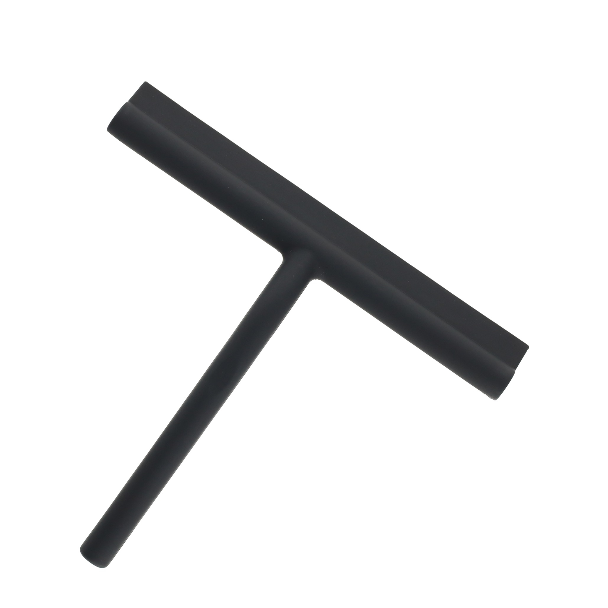 (2-tlg. Set) 21cm Silikon Duschabzieher Badezimmer Glasschaber Fensterwischer   Halterung - Schwarz