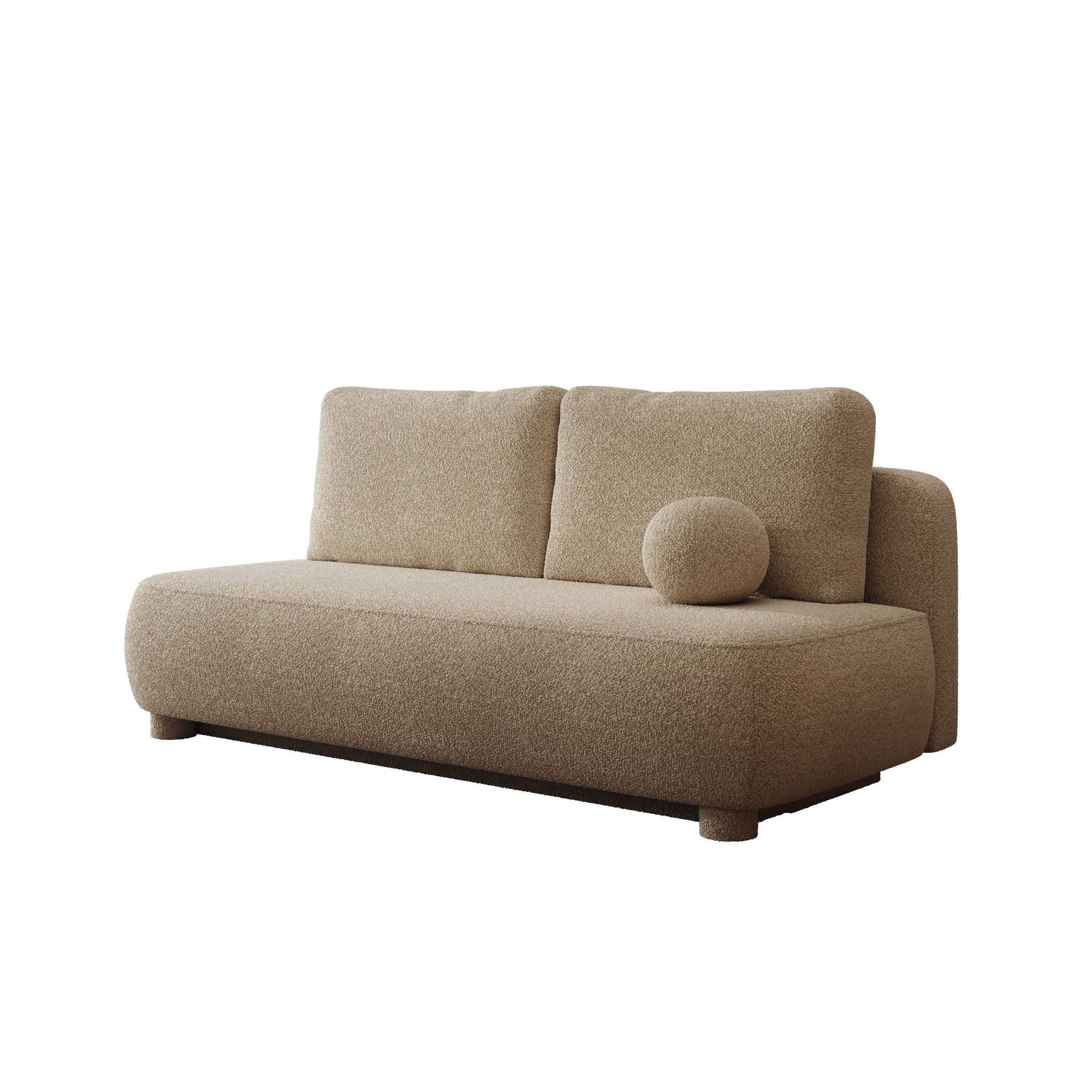 Venus - Slaapbank - Teddystof beige - 209x96x96 cm