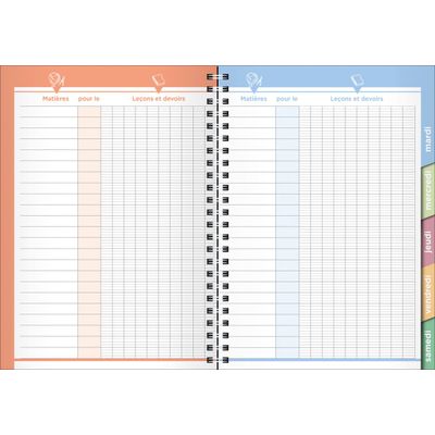 Cahier de textes spiralé Louise & Arthur - 15 x 21 cm - différents modèles disponibles - Quo Vadis