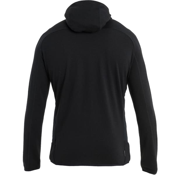 Veste polaire randonnée ICEBREAKER M MER QUANTUM HYBRID LS ZIP HOODIE BLACK