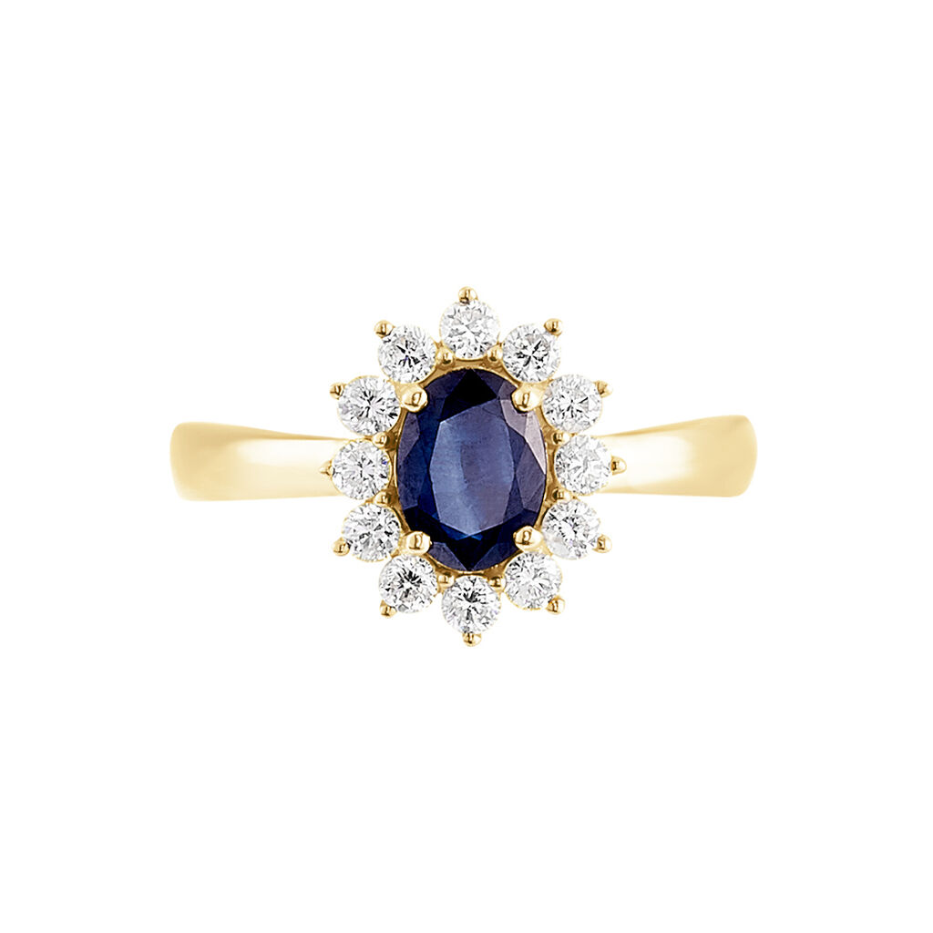 Bague Vladimir Or Jaune Saphir Et Diamant
