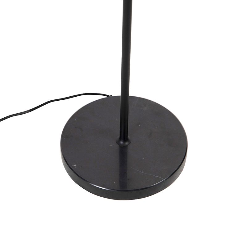 Design vloerlamp zwart met amber glas - Qara