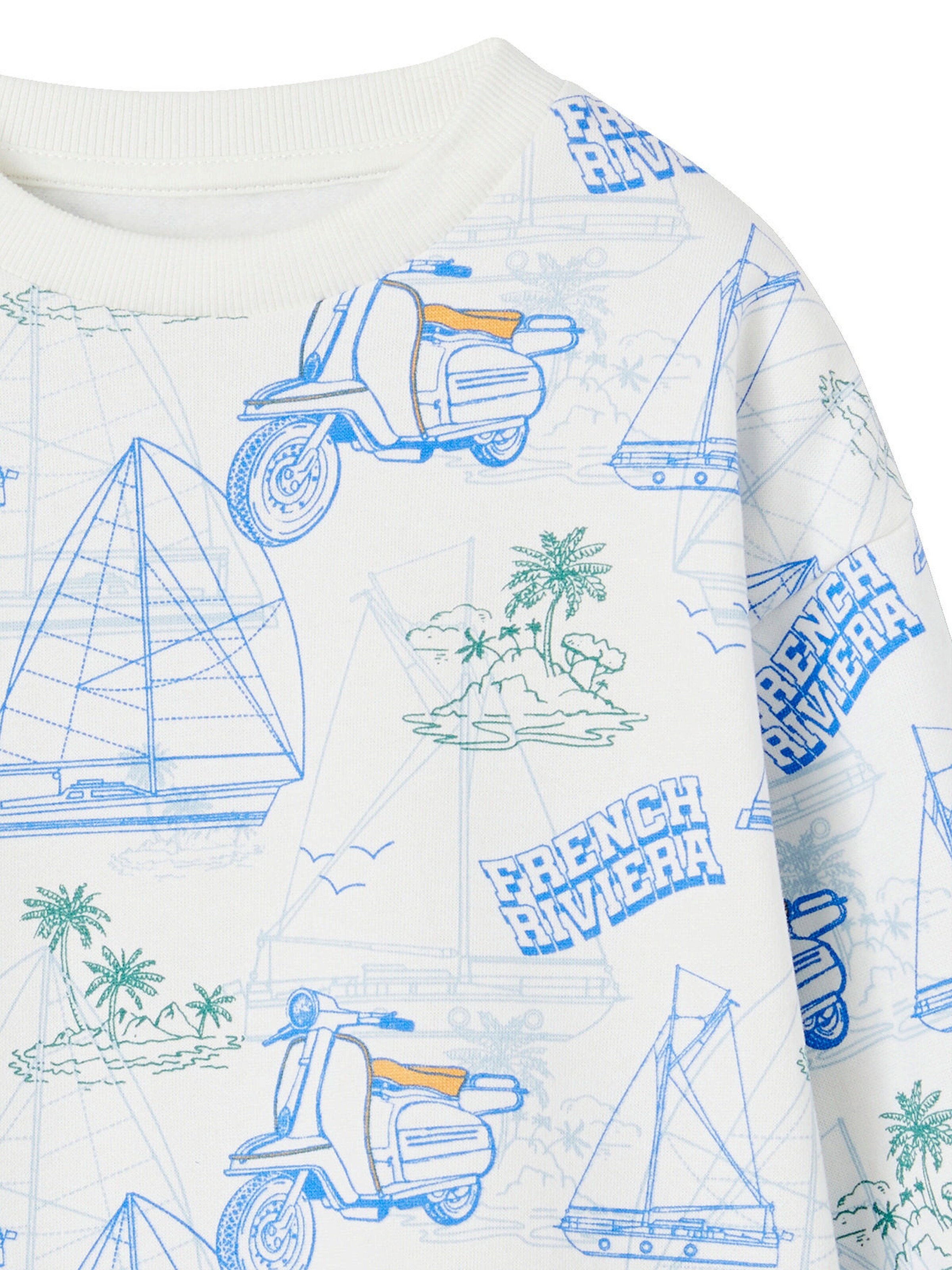 Vertbaudet Jungen Sweatshirt mit Recycling-Polyester wollweiß