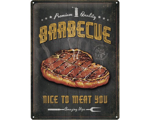 Metalen bord Barbecue 30x40 cm