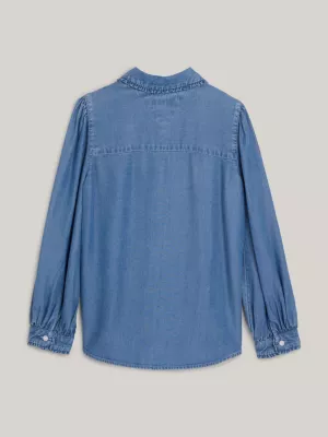 Camisa com gola franzida