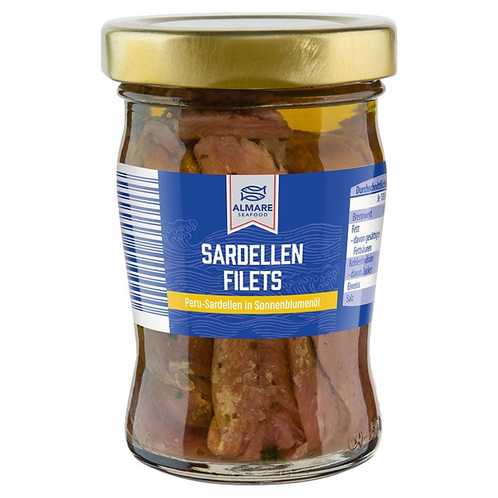 ALMARE SEAFOOD Sardellenfilets 90 g, Sonnenblumenöl
