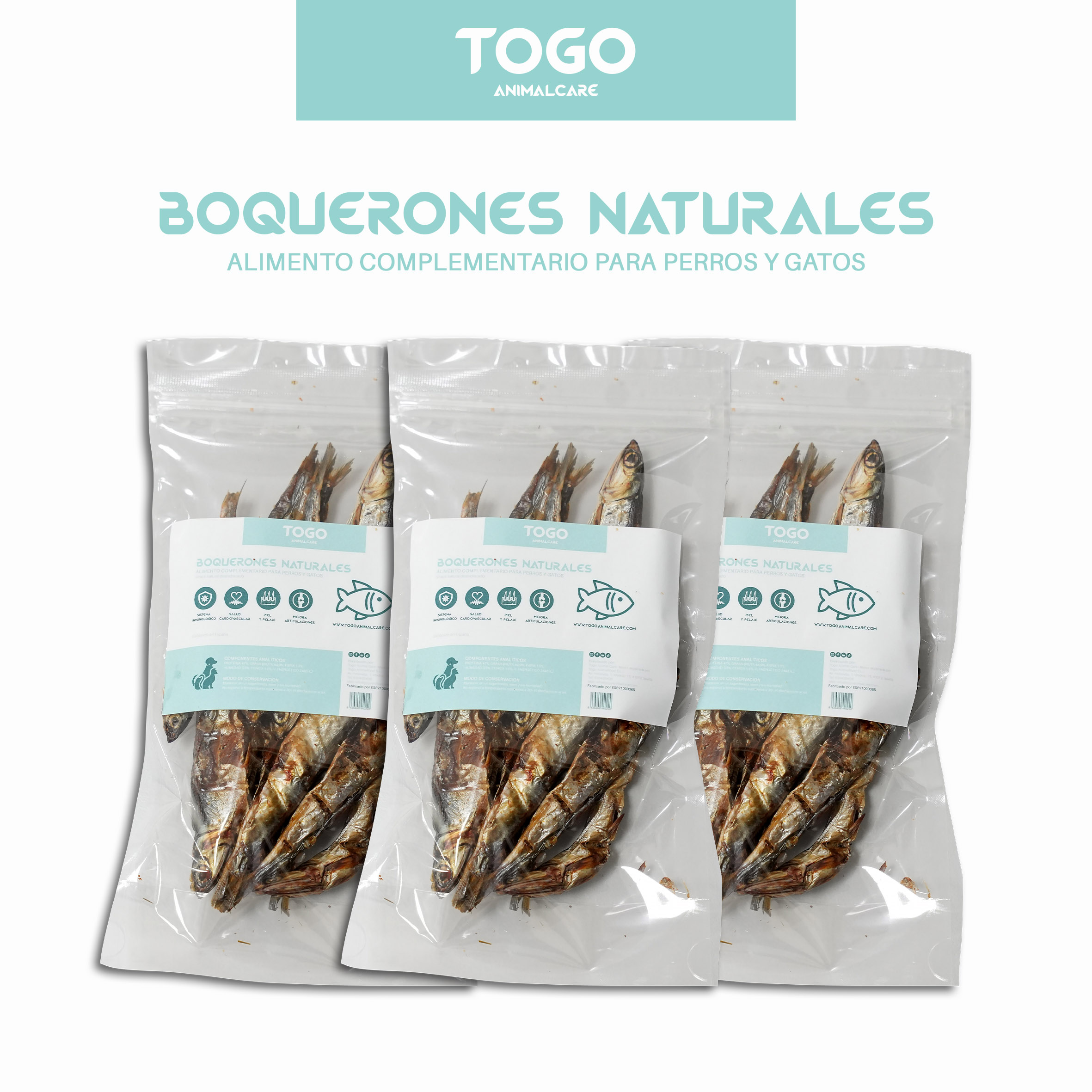 Anchovas desidratadas Togo Animal Care | Petiscos naturais