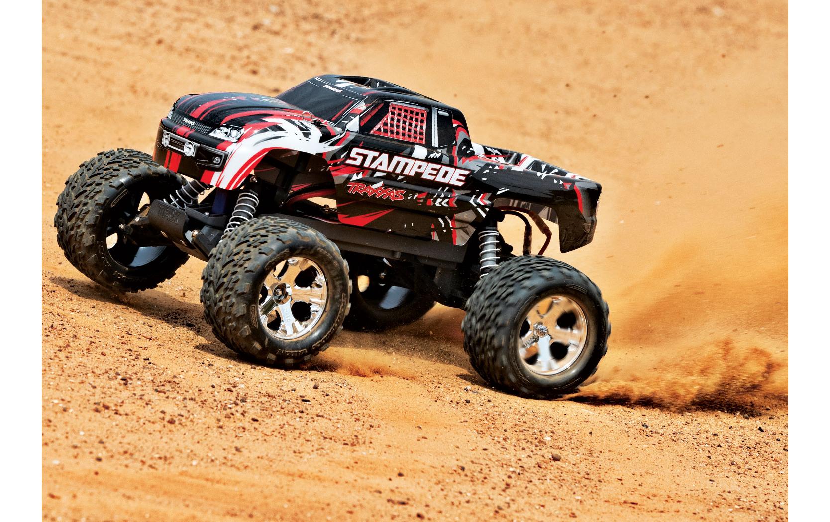 Monster Truck Stampede 2WD, Rot , ARTR, 1:10<br>Monstertruck mit Heckantrieb und 550er Bürstenmotor