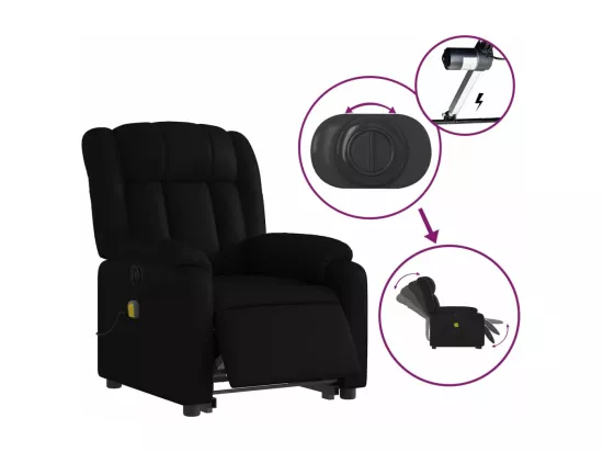 Fauteuil inclinable massant électrique noir similicuir