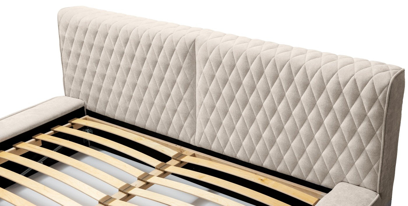 Trae Mobler Azurro 140 x 200 cm Gestoffeerd Bed Beige