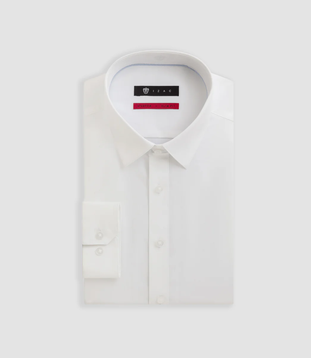 Chemise en popeline stretch blanche 