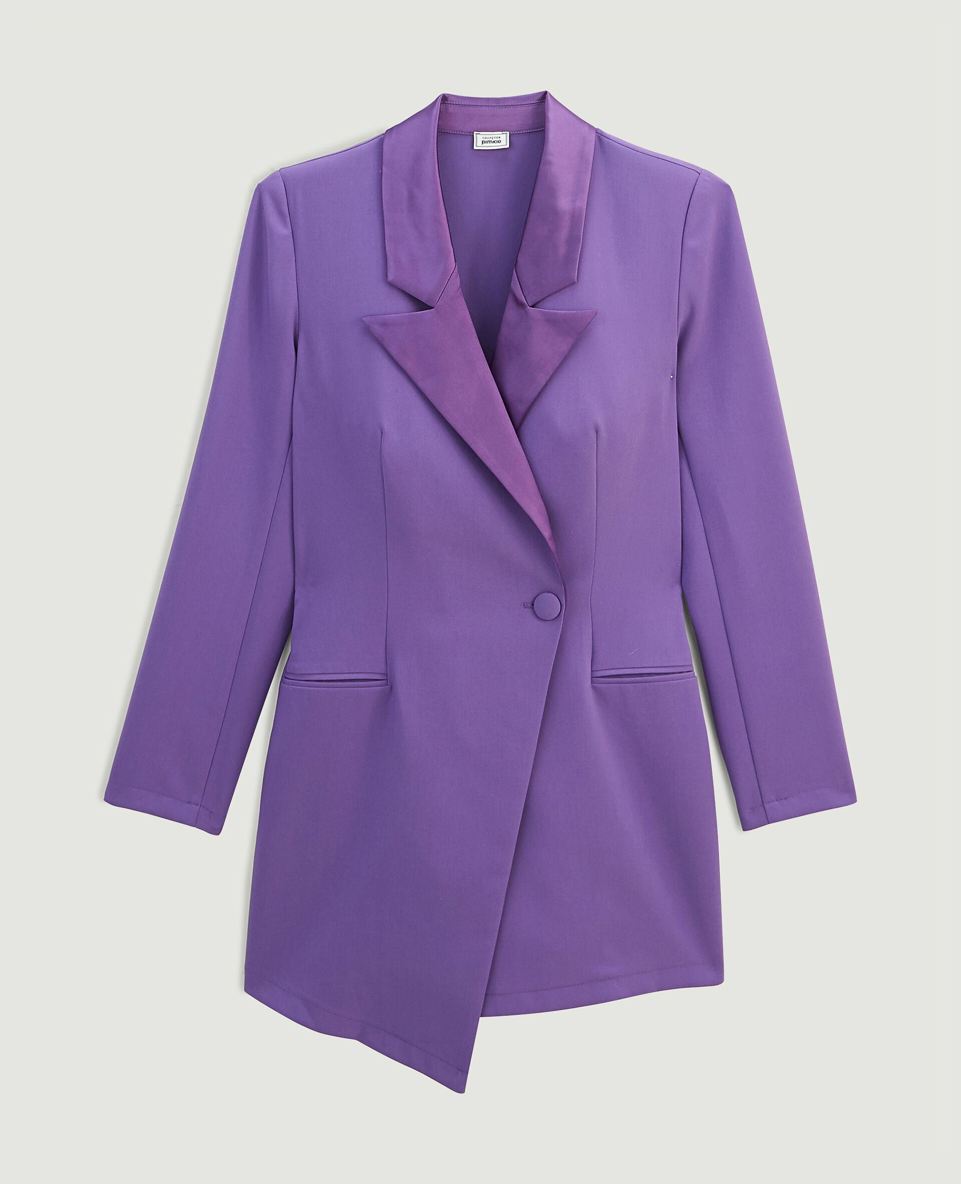 Combishort blazer col satin - Violet
