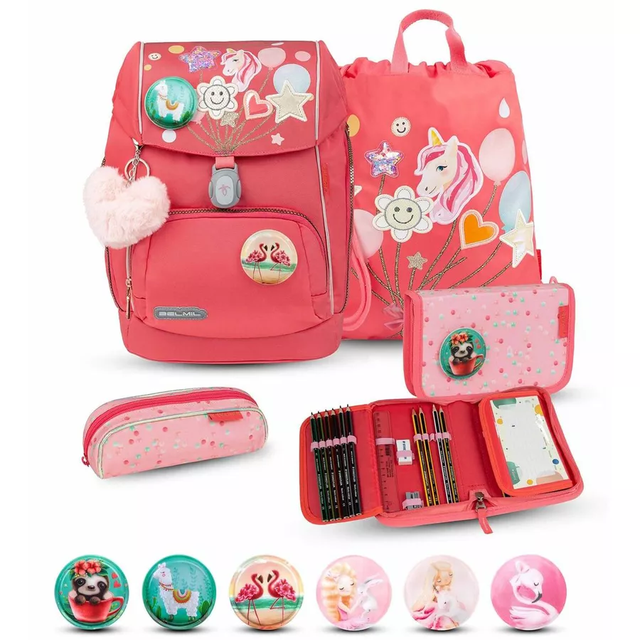 Belmil Schulranzen Premium Comfy Plus Set 5-teilig Rose Quartz